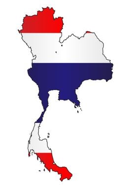 Thailand Outline Map 