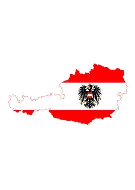 Austrian Flag and Map