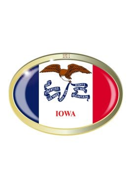 Iowa State Flag Button