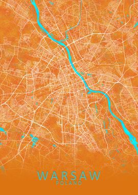 Warsaw Poland City Map