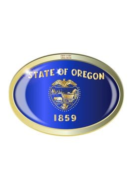 Oregon State Flag Button