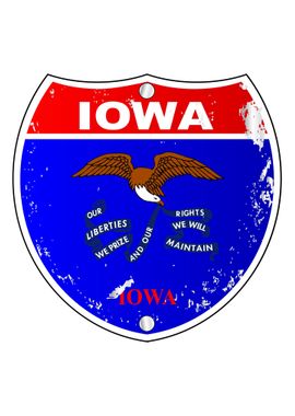 Iowa Flag Sign