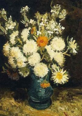 Flowers in a Vase Van Gogh