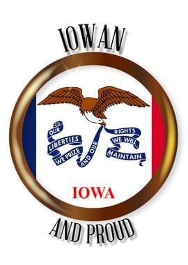 Iowa Proud Flag Button