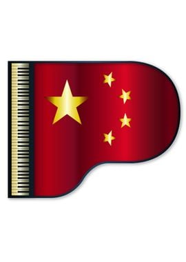 Grand Piano Chinese Flag