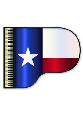 Grand Piano Texas Flag