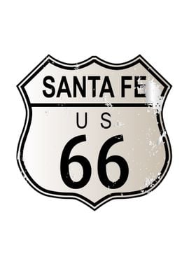 Santa Fe Route 66 Sign 