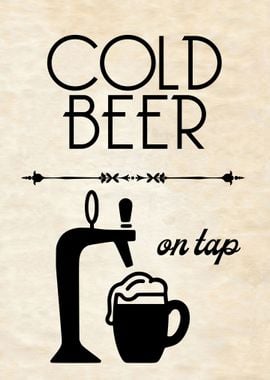 COLD BEER Retro Bar Sign