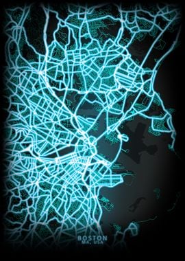 Boston MA USA City Map