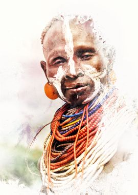 portrait karo tribe warrio