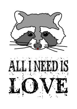 Raccoon All I Need Is Love