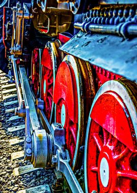 Retro Steam Train Engine