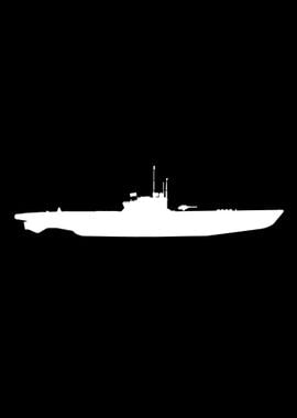 U Boat In White Silhouette