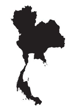 Thailand Silhouette Map