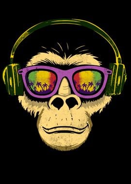 Music Headphones Monkey