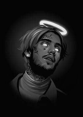 Lil Peep grayscale