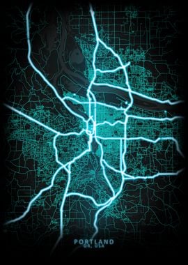 Portland OR USA City Map