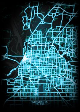 Memphis TN USA City Map