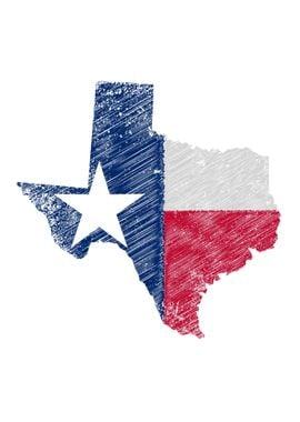 Texas Map Grunge and Flag