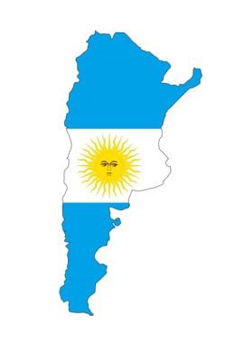 Argentina flag map