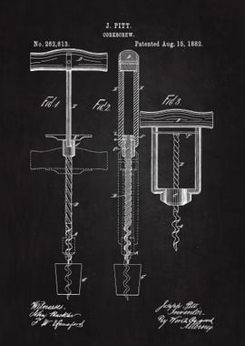 1882 Corkscrew Patent Art