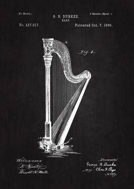 1890 Harp Patent Art