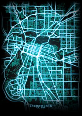 Sacramento CA USA City Map