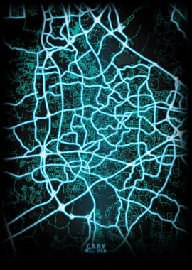 Cary NC USA City Map