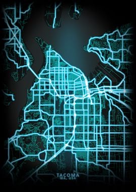 Tacoma WA USA City Map