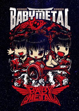 Babymetal Plane' Poster, picture, metal print, paint by Haruka