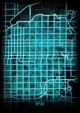 Mesa AZ USA City Map