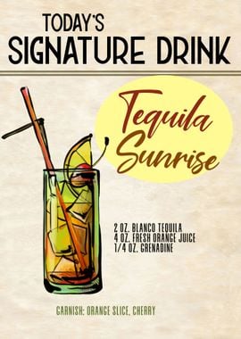 Tequila Sunrise Bar Decor