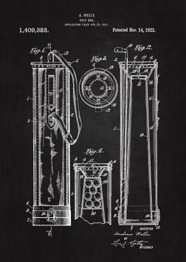 1922 Golf Bag Patent Art