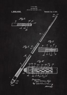 1918 Billiard Cue Patent