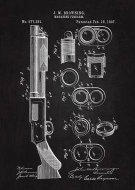 1897 Magazine Firearm Art