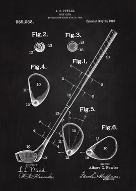 1910 Golf Club Patent Art