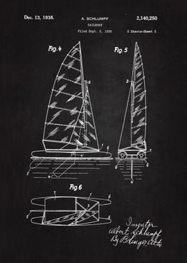 1938 Sailboat Patent Art