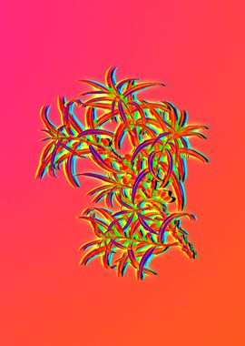 Neon Flower Drawing