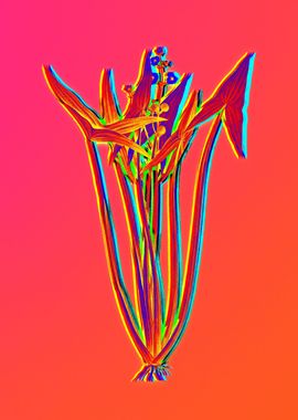 Neon Floral Illustration