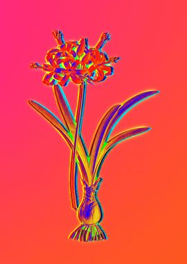 Neon Floral Illustration