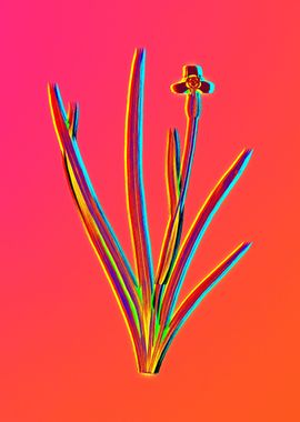 Neon Botanical Drawing