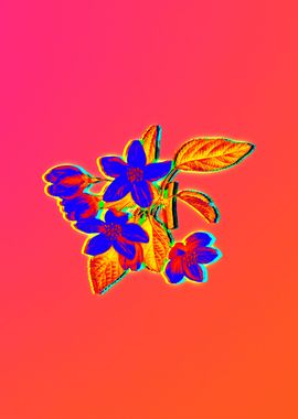 Neon Flower Drawing