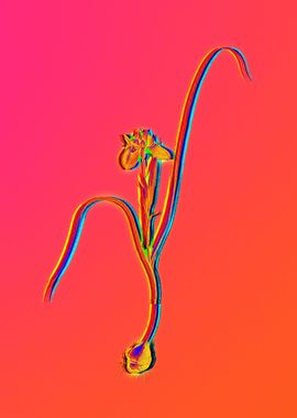 Neon Botanical Drawing