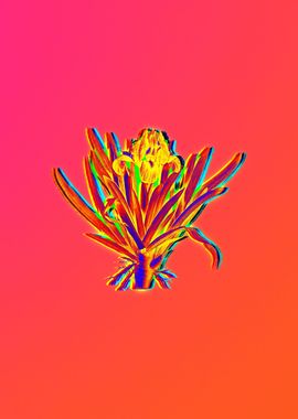 Neon Flower Painting