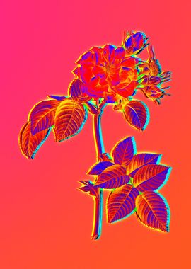 Pink Neon Pop Art Flower