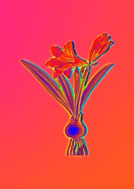 Neon Botanical Drawing