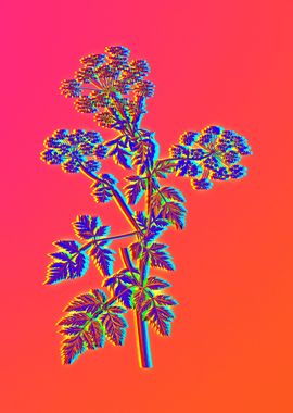 Neon Botanical Drawing