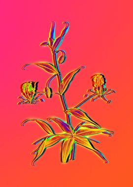 Fire Neon Floral Painting