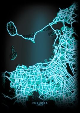 Fukuoka Japan City Map