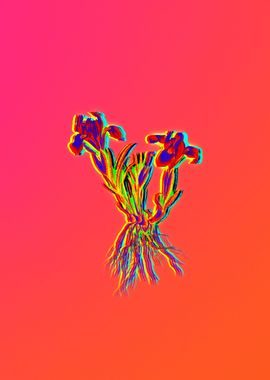 Neon Botanical Painting